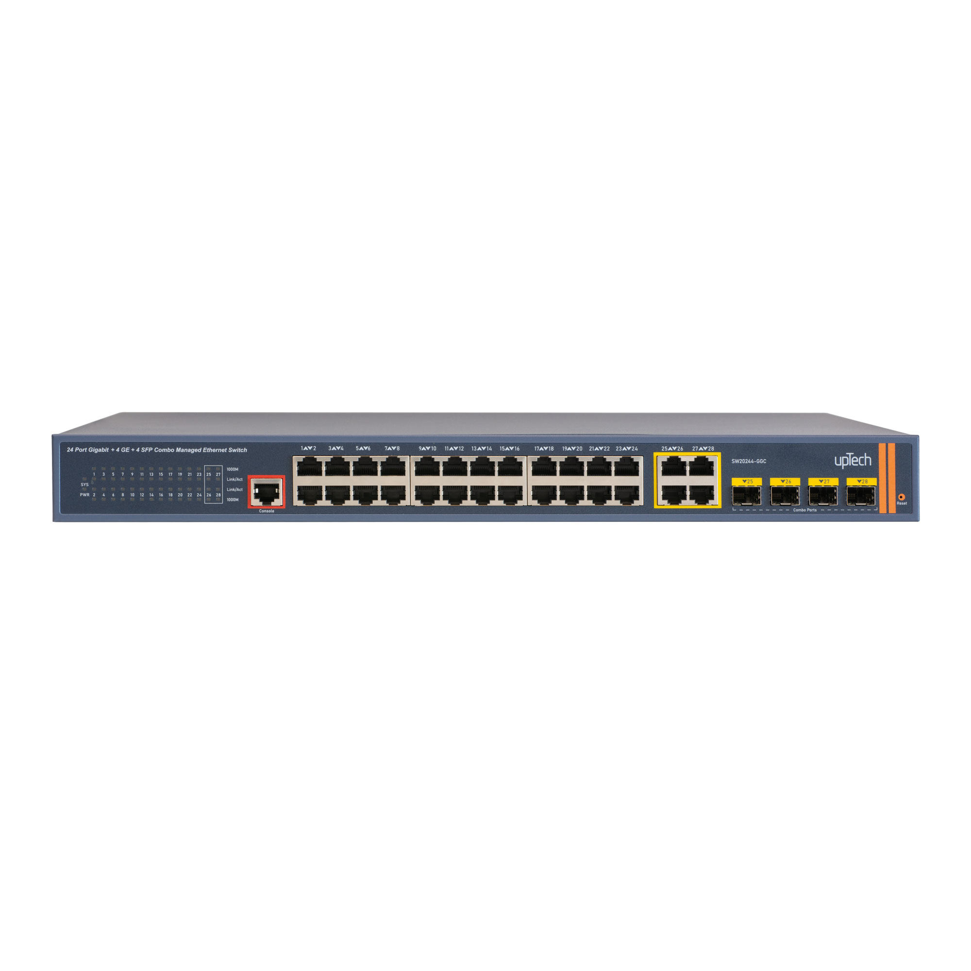 24 Port Gigabit 10/100/1000Mbps 4 Port 1G Combo SFP Layer 2+ Managed Ethernet Switch